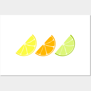 Citrus Wedges (white background) Posters and Art